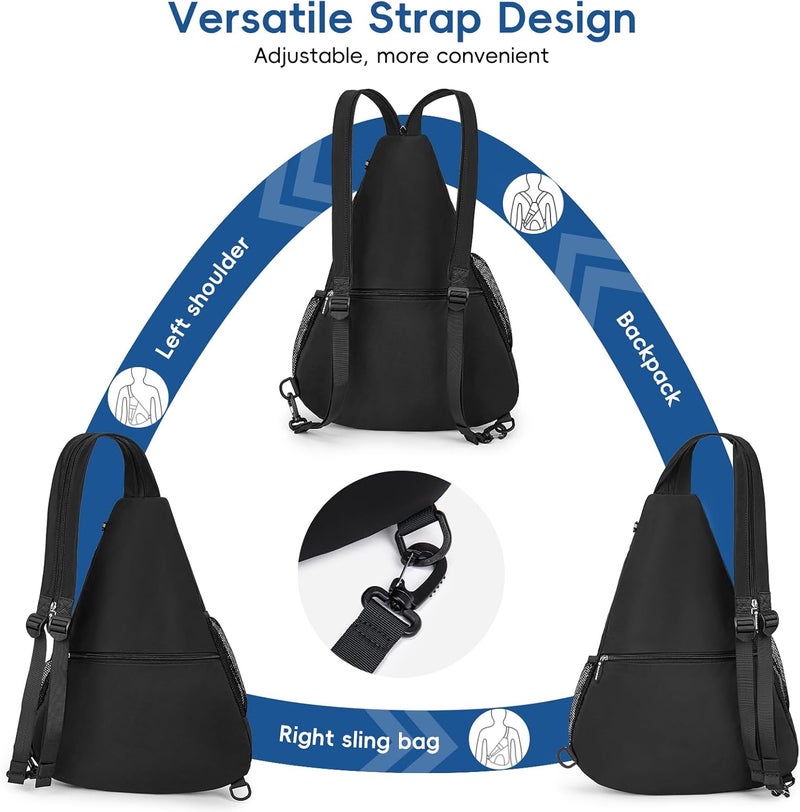 KAVIGOR 2025 Pickleball Sling Bag, Convertible Ultra-Light Backpack with Skin-Soft Fabric & Wet/Dry Pocket, Fits 4 Paddles + Gear - Image 4